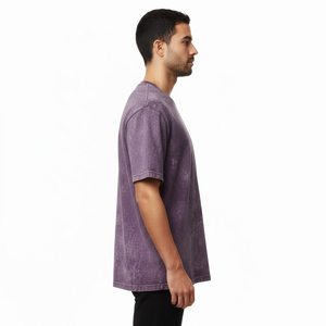 เสื้อยืดชายลายกรดฟอกสีอ่อนแบบพรีเมี่ยมผ้าคอตตอน100% นิ่มแห้งเร็วระบายอากาศได้ดีมีสไตล์สวมใส่ในยิม - Product Image 4