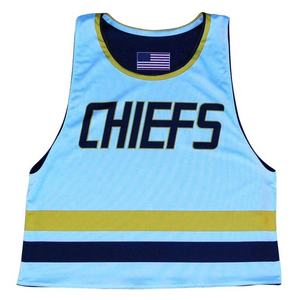 Maillot de crosse réversible cousu, uniforme de Lacrosse réversible de conception OEM, uniformes de Lacrosse imprimés par Sublimation, Pinnies - Product Image 2