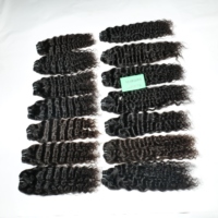100% Machine Double Trame Naturel Doux Bouclés Bundles Non Transformés Noir Vierge Indien Temple Extensions de Cheveux Humains
