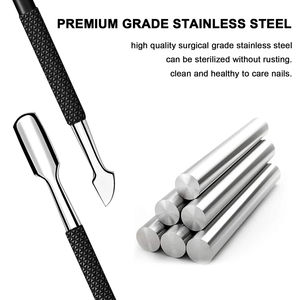 Pousse-cuticules carré en acier inoxydable réutilisable personnalisable OEM, outil de manucure double usage, soin de beauté Stahlmann Pro - Product Image 5