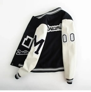 Veste d'hiver pour hommes de Style High Street Varsity en laine avec col montant respirant fermeture éclair motif teint uni nouveau Service OEM - Product Image 3