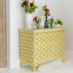 Cajón con incrustaciones de resina para sala de estar, mesa con incrustaciones de hueso, mesa consola, muebles para sala de estar - Product Image 2