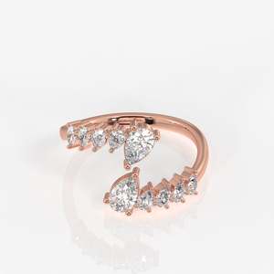 9K Gold Moissanite Diamond Ring Daily Wear Pear-Style with Elegant Design - Product Image 6