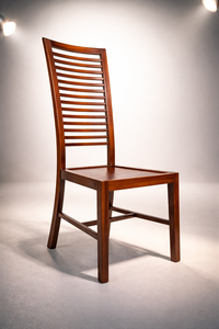 เก้าอี้รับประทานอาหารไม้เนื้อแข็งทันสมัย SOLOBEAT สำหรับใช้ในวิลล่า ดีไซน์พนักพิงแบบไม้ระแนงแนวตั้ง - Product Image 2