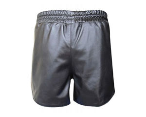 Short en cuir véritable fait main pour hommes décontracté et élégant pour le sport Short de jogging tendance taille moyenne - Product Image 3
