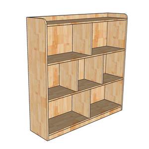 <b>Rubber</b> Wood Bookshelf 120x30x120cm for Kids' Room Living Room Use Toys Organizer Standing Type KTMN001 - Product Image 4