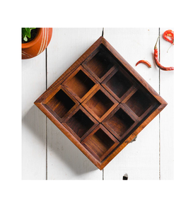 Boîte à épices de cuisine en bois d'acacia de qualité supérieure de l'Inde Vente en gros Prix - Product Image 5
