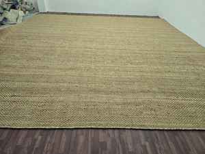Tapis rond en jute naturel 100% Design tressé avec aspect rustique de ferme Taille personnalisable Tapis de sol disponible en ensembles - Product Image 5