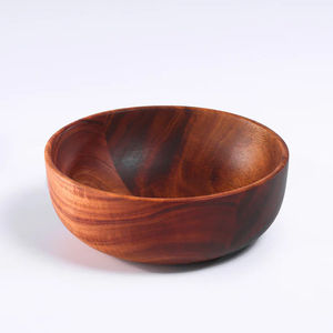 Bol en bois polyvalent utilisé pour la salade et le service de nourriture Bol en bois personnalisé fait à la main dans le nouveau bol pour ustensiles de cuisine par HHO - Product Image 5