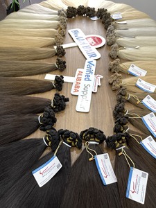 Cheveux humains vietnamiens directs d'usine extensions de cheveux de trame nouées à la main trames attachées à la main vendeurs en gros - Product Image 4