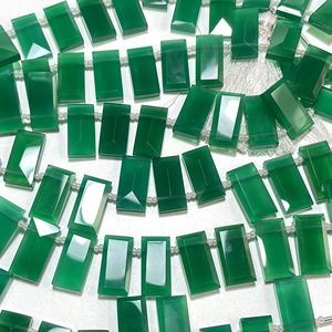 Venta al por mayor de cuentas facetadas de ónix verde con forma de rectángulo, cuentas de baguette, cuentas de piedras preciosas naturales, cuentas facetadas de ónix verde para la venta - Product Image 3