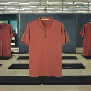 Suéter de Punto de Alta Calidad, Antiarrugas, Transpirable, con Logotipo Personalizado, Cierre de Cremallera de un Cuarto, para Camisa Deportiva Masculina - Product Image 3