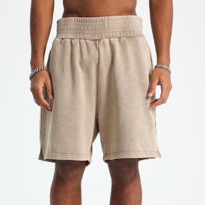 Peso pesado logotipo personalizado lavado ácido 100% algodón holgado de gran tamaño Casual 430 GSM Streetwear ropa para hombres pantalones cortos de verano en blanco - Product Image 1