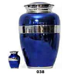 โกศใส่ศพทองเหลืองสีน้ำเงินพร้อมถุงกำมะหยี่ฟรี - Product Image 1