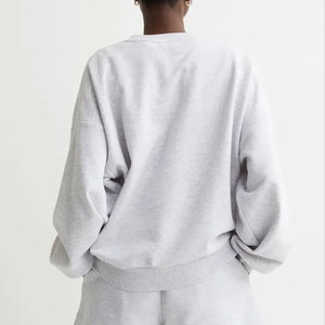 Sudaderas de Algodón para Mujer, Cuello Redondo, Secado Rápido, Transpirables, Corte Regular, Manga Larga, Felpa, Talla Grande - Product Image 2