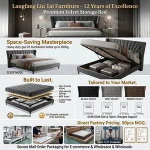 Letto matrimoniale moderno in tessuto vellutato imbottito con contenitore a gas e funzione ottomana - Product Image 6