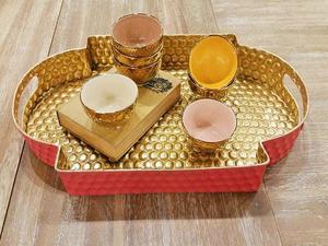 ถาดเหล็กกลมสำหรับตกแต่งบ้านถาดเหล็กโบราณพร้อมถาดตกแต่งคริสต์มาส - Product Image 5