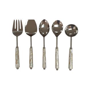 Juego Exclusivo de 5 Piezas de Cubiertos de Acero Inoxidable con Espejo, Cubiertos de Cuchara y Cuchillo de Metal de India 2k25 - Product Image 6