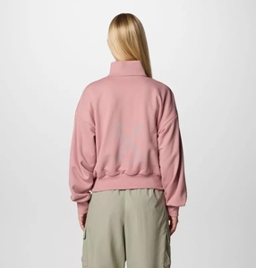 Meilleure vente de sweat-shirt à capuche en molleton à demi-fermeture éclair pour femme personnalisé noir à demi-fermeture éclair sweats à capuche d'entraînement broderie pour la saison d'hiver - Product Image 3