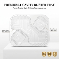 Barquette jetable personnalisée en plastique pour frites, 4 compartiments, qualité alimentaire, pour emporter, collation, poulet frit