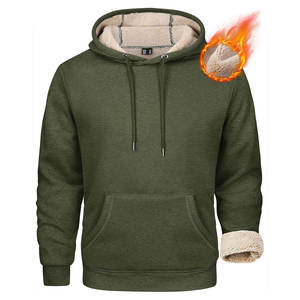 Pull-over doublé polaire Sherpa lourd pour hommes Sweat-shirt d'hiver avec capuche épaisse Pull-over d'hiver confortable - Product Image 6