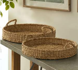 Bandeja de servicio de ratán hecha a mano para decoración del hogar de diseño único moderno o bandeja de caña o bambú a un precio razonable - Product Image 3