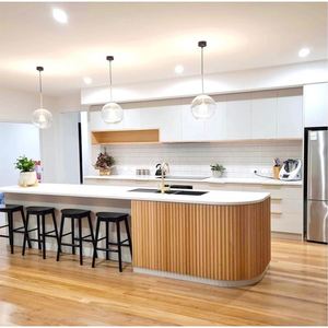 Realgres Tủ Bếp Thiết Kế Sang Trọng Hiện Đại Trung Quốc Đồ Nội Thất Nhà Máy Cửa Gỗ Bảng Đảo Tùy Chỉnh Tủ Bếp - Product Image 5