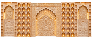 Cadre de miroir traditionnel en treillis Jali pour scène de mariage à thème Grand Palais, panneaux de miroir pour scène de mariage en extérieur au Royaume-Uni - Product Image 4