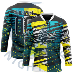 Nouvel ensemble uniforme de hockey sur glace personnalisé : maillot et pantalon 100 % polyester, séchage rapide, respirant, anti-UV, logo personnalisé - Product Image 4