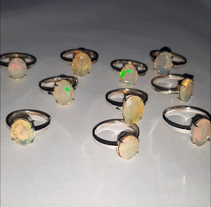 Bonito anillo de piedras preciosas de ópalo etíope Natural, conjunto de bisel de plata de ley a la moda, joyería para uso diario, nueva piedra preciosa de moda - Product Image 1