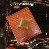 Elegante y Duradera Carpeta de Menú A4 de Cuero PU, Moderna y Lujosa, Fácil de Limpiar, con Soporte de Madera, Logotipo Personalizado, para Hoteles, Restaurantes y Más