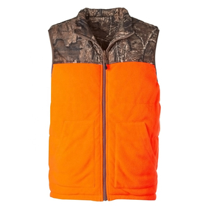 Gilet vert Camo Orange double face personnalisé pour la chasse gilets de chasse durables Woodland Camo Design - Product Image 1
