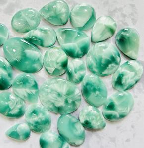 Cabujones de hemimorfita azul natural, cuentas ovaladas blancas y gemas redondas a granel, venta al por mayor, fabricación de collares, fabricación de joyas, collar, - Product Image 3