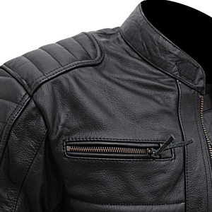 Veste en cuir noir neuve 2025-26, veste en cuir de haute qualité pour hommes, meilleur prix pour la mode masculine, veste en cuir personnalisée, service OEM - Product Image 3