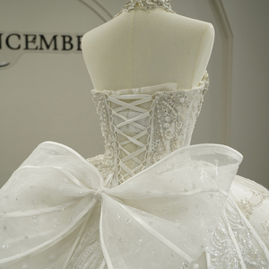 Robe de mariée moderne Jancember GT26016 à col bateau et laçage avec nœud - Product Image 6