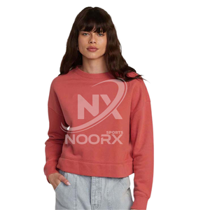 2025, Sudadera corta holgada con cuello redondo para mujer, jersey de manga larga, sudadera recortada elegante con logotipo personalizado en la parte delantera, servicios OEM - Product Image 1