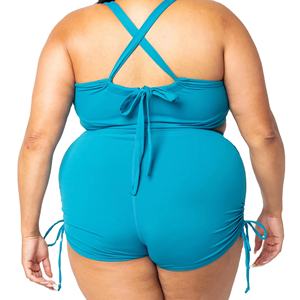 Traje de Baño Personalizado Rosa de Cintura Alta, Talla Grande, con Estampado Floral, Spandex/Poliéster, Conjunto de 2 Piezas con Perlas para Niñas - Product Image 3