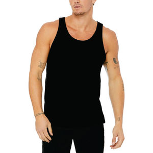 Camiseta sin mangas cómoda hecha a medida para hombre, servicio OEM, transpirable, precio al por mayor, camisetas sin mangas para hombre de colores sólidos - Product Image 4