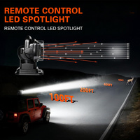 Projecteurs de recherche marins sans fil à télécommande 7 pouces 50W, projecteurs LED à montage sur véhicule pour camping, tout-terrain, camion, bateau