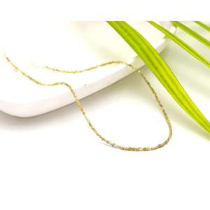 Collier en argent sterling avec perle de diamant brut jaune, colliers uniques en diamant - Product Image 1