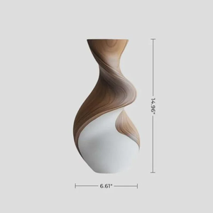 Vase de table en bois dur naturel fait main au design moderne et minimaliste pour la décoration de salon, chambre, bureau et maison - Product Image 6