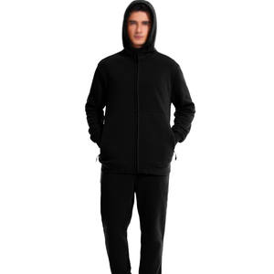 Ensemble de sweat-shirt et pantalon de survêtement pour homme, couleur unie noire, idéal pour l'hiver 2026, sweat-shirt décontracté et pantalon de survêtement en polaire, tenue de jogging pour tous les jours - Product Image 5