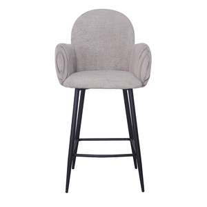 ชุดเก้าอี้บาร์ที่วางแขน2ชิ้นตกแต่งด้วยกรอบไม้และฐานโลหะสำหรับห้องครัวห้องรับประทานอาหารหรือคลับ - Product Image 5