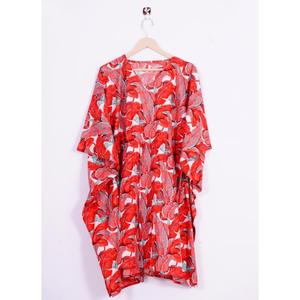 Women's Block Printed Kaftan <b>Dress</b> Casual Cotton Kaftan with <b>Elastic</b> <b>Waist</b> Quick Dry Smooth Features Moroccan Style Short <b>Dress</b> - Product Image 6