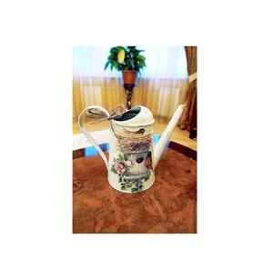 บัวรดน้ำโลหะชุบสังกะสีสวยงามพร้อมลวดลายดอกไม้สีสันสดใสเหมาะสำหรับการทำสวนกลางแจ้งและการตกแต่ง - Product Image 6