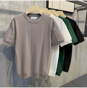 Camiseta de Hombre de Punto Transpirable, Ecológica y Elegante, Color Personalizado, Estilo Moderno Hip Hop, Informal, de Manga Corta para Verano - Product Image 6