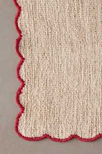 Alfombra Lily de Color Sólido, Tejida, Reversible, Moderna, con Borde Festoneado, de Algodón con Reverso de Látex, para Uso en el Hogar y Camping - Product Image 3