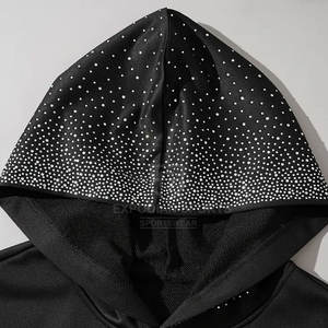 Precio barato Basics 100% algodón polar invierno transpirable ecológico hombres de talla grande sudaderas con capucha de diamantes de imitación al por mayor - Product Image 3