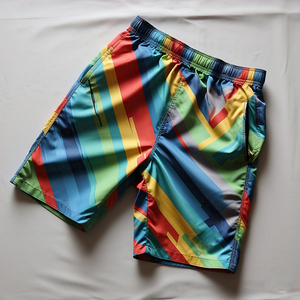 Short de randonnée sous la pluie multicolore Short coupe-vent Streetwear personnalisé Short de pluie de bain d'été pour hommes - Product Image 3