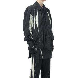 Chaqueta de PU Estilo Y2K para Hombre, con Parches Bordados, Logotipo Personalizado, Estilo Urbano, Hip Hop, Gótico, Chaqueta Bomber Lineal de Invierno - Product Image 5